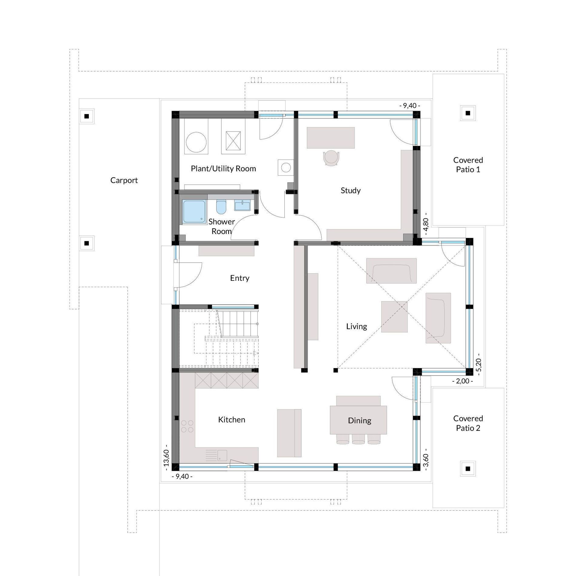 Moderner Fachwerkbau: Offenes Wohnkonzept Hausgrundriss mit großzügigem Tageslicht und cleverem Design