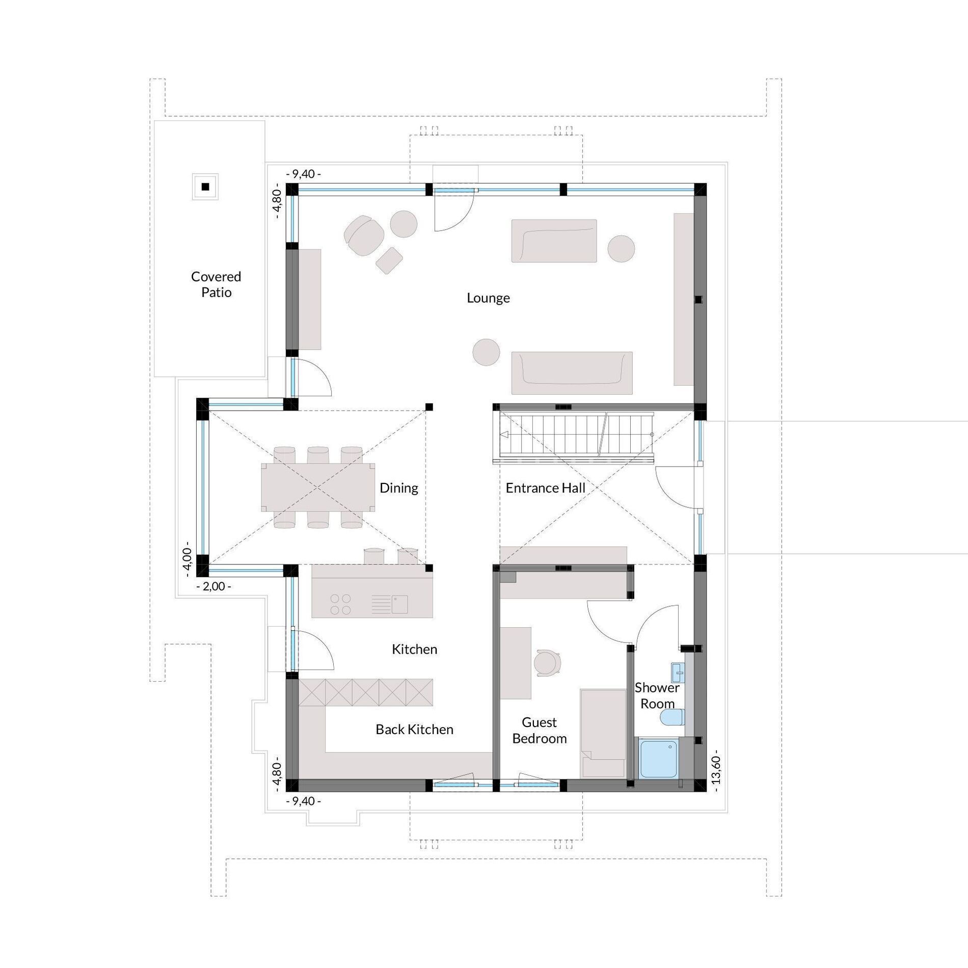 Architektenhaus Grundriss Grundriss eines modernen Architektenhauses mit Zimmeraufteilung