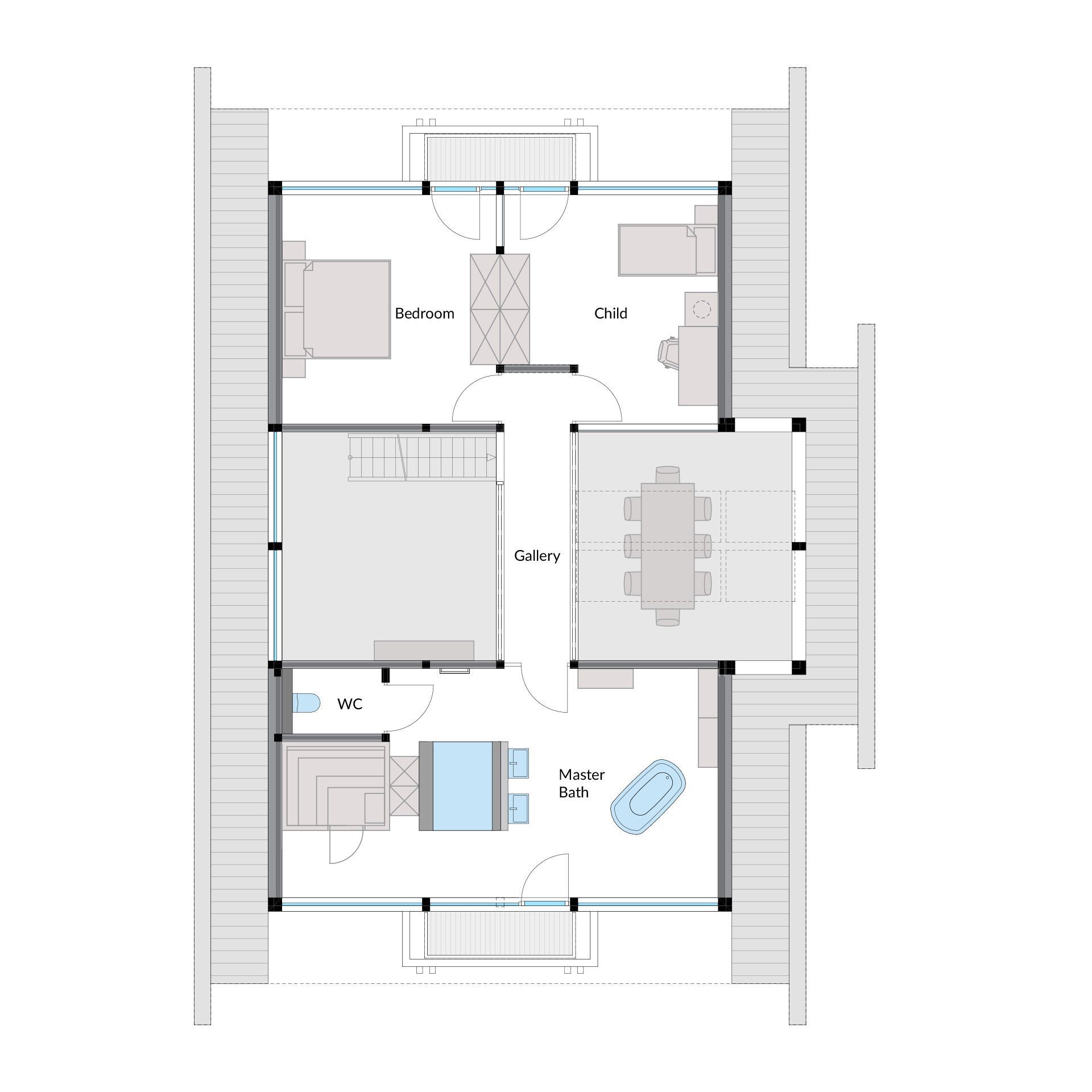 Architektenhaus mit stilvollem Interieur Grundriss eines gemütlichen Familienhauses mit individuellem Design