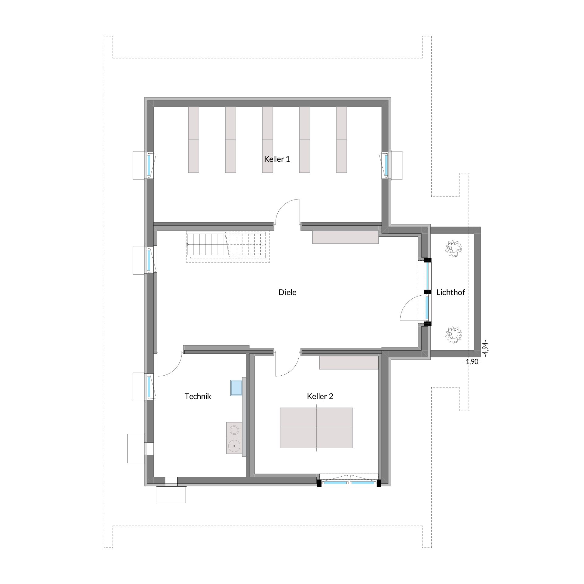 Stilvoller Grundriss eines modernen Familienhauses