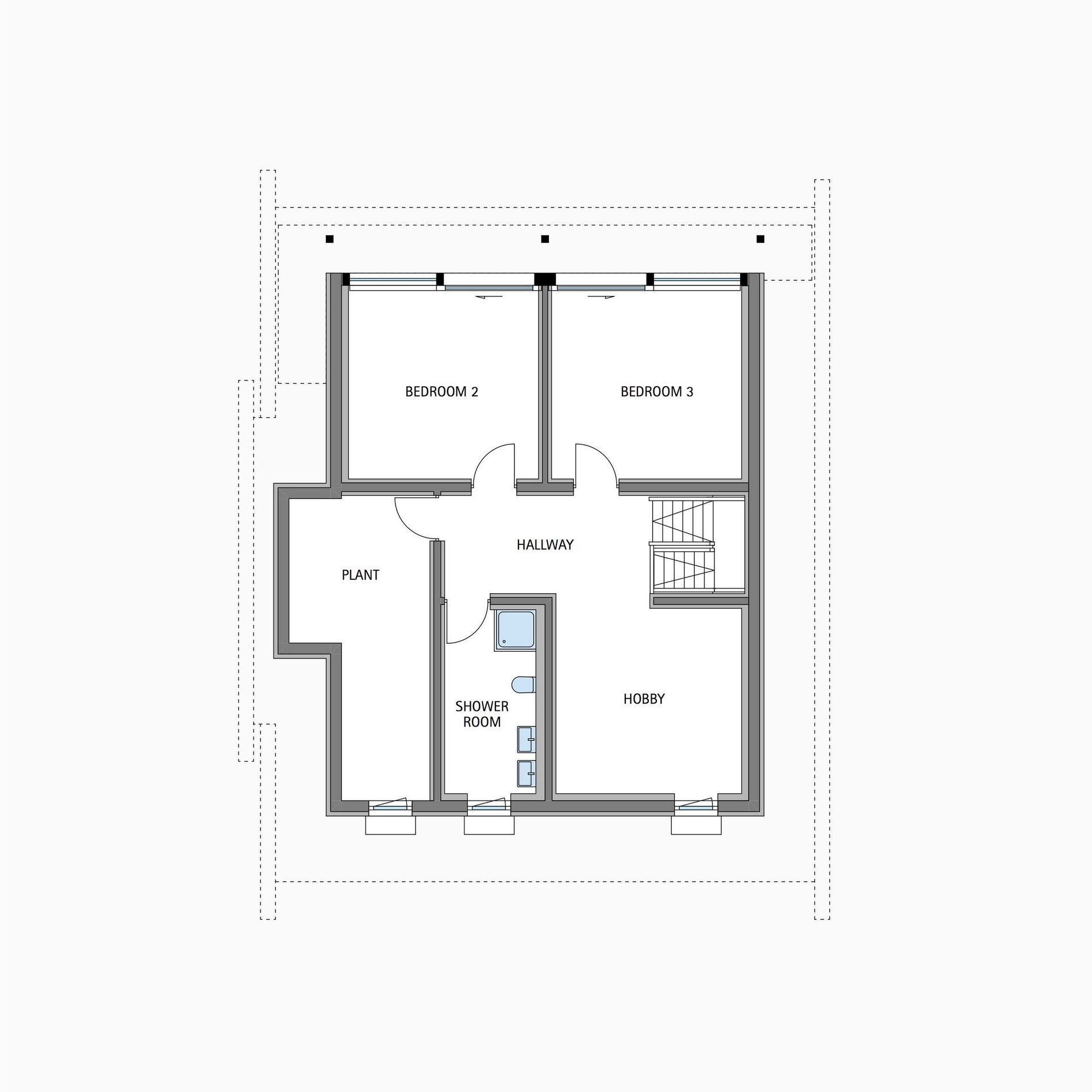 Designhaus mit Beletage in Premiumqualität Grundriss eines Designhauses mit Schlafzimmern und Hobbyraum