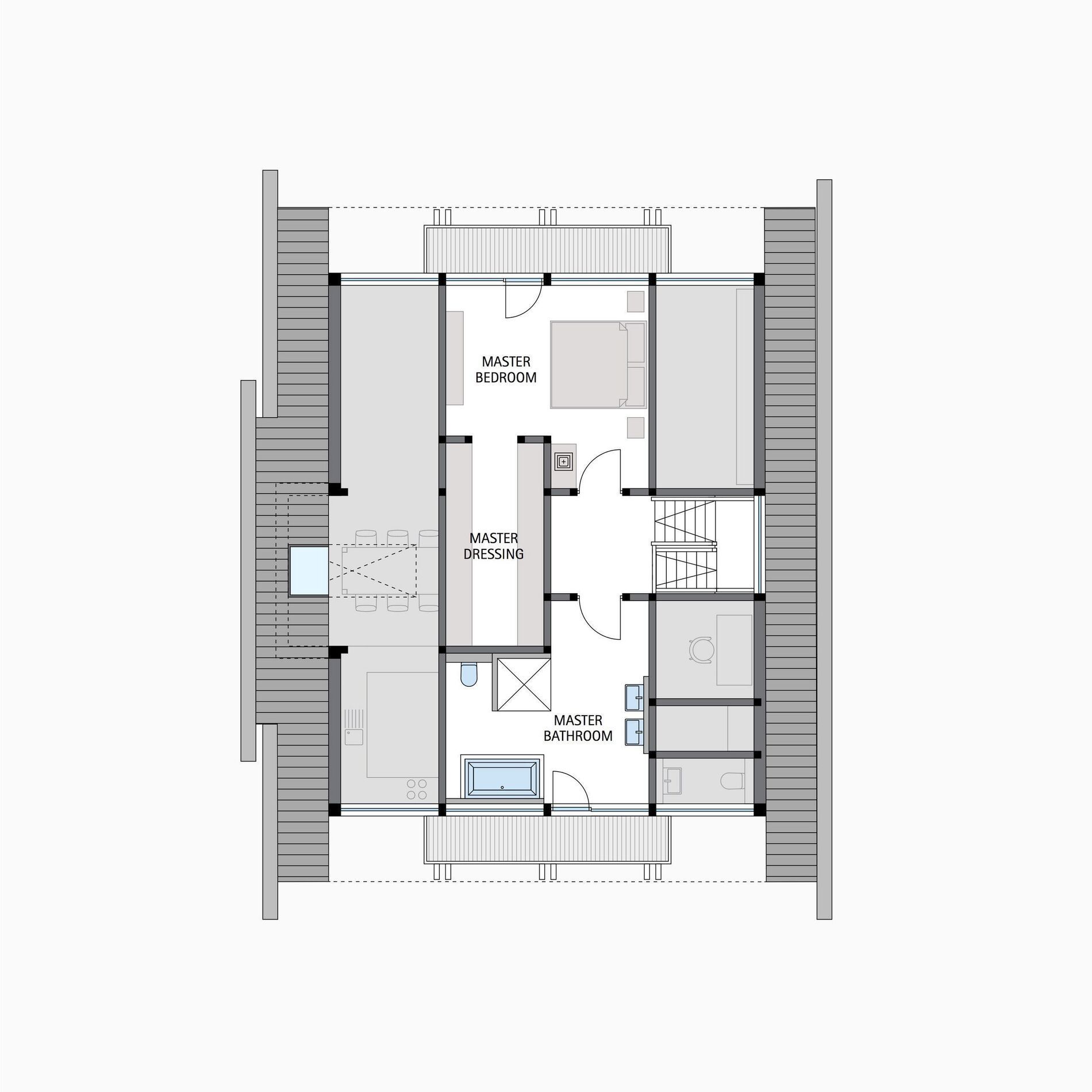 Designhaus in Premiumqualität mit Beletage Grundriss des Designhauses mit Master-Bedroom und Beletage