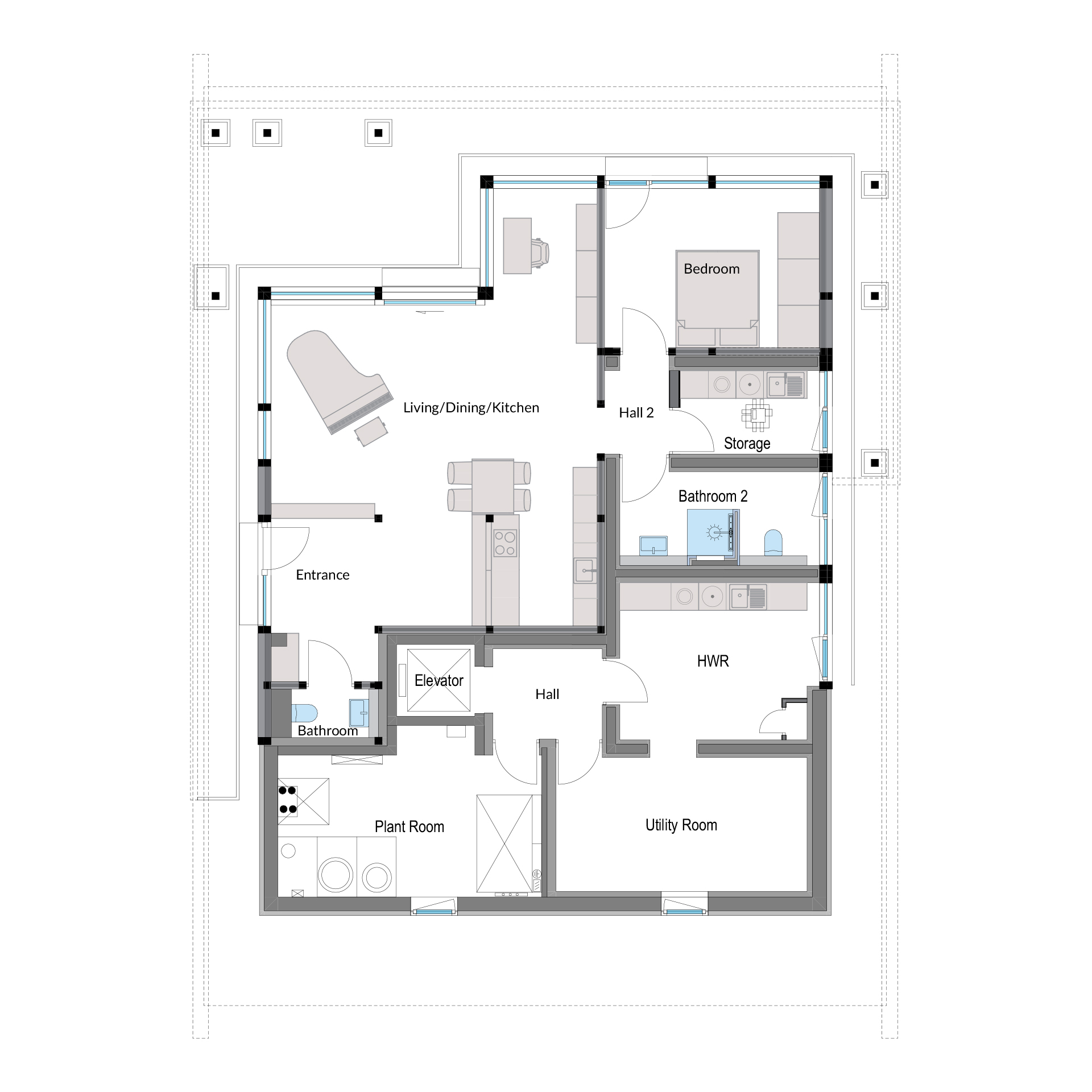 Fachwerkhaus Grundriss mit hohem Qualitätsstandard Detaillierter Grundriss eines modernen Fachwerkhauses