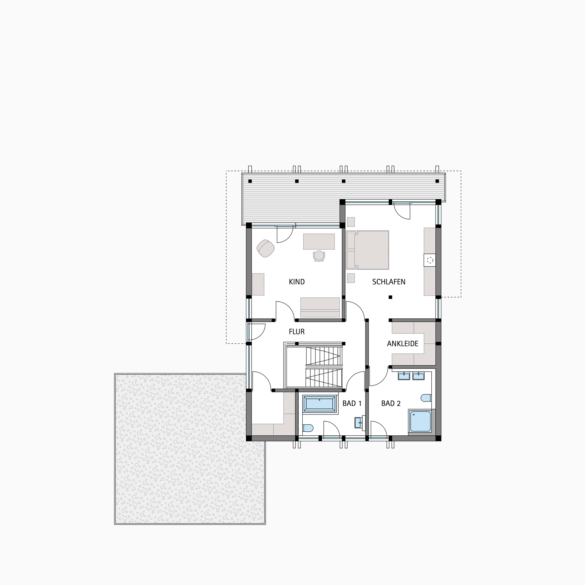HUF Fachwerkhaus Grundriss Obergeschoss Flachdach HUF Fachwerkhaus Grundriss Dachgeschoss Flachdach