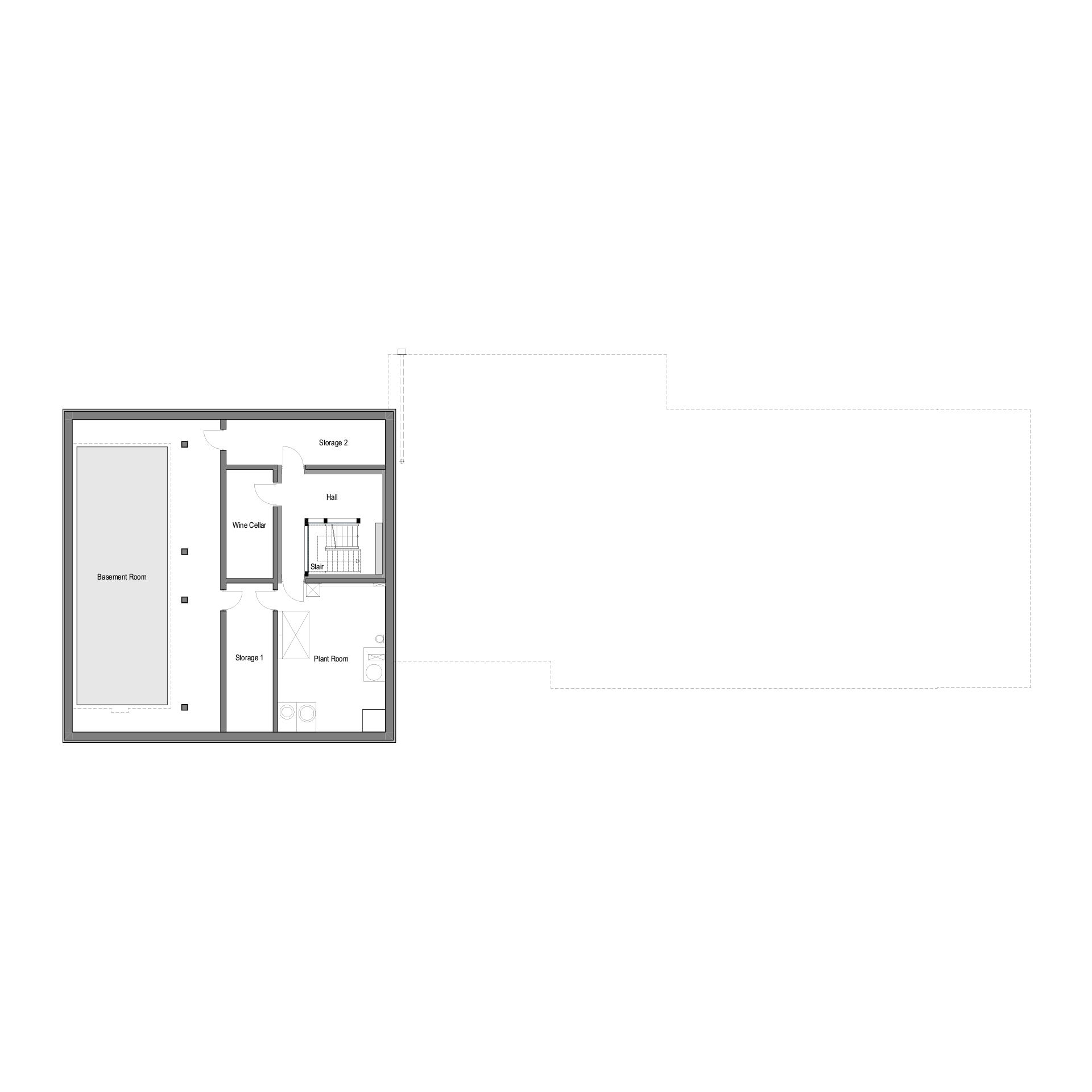 HUF Architektenhaus mit Flachdach - Grundriss Grundriss einer weißen Villa von HUF Architekten
