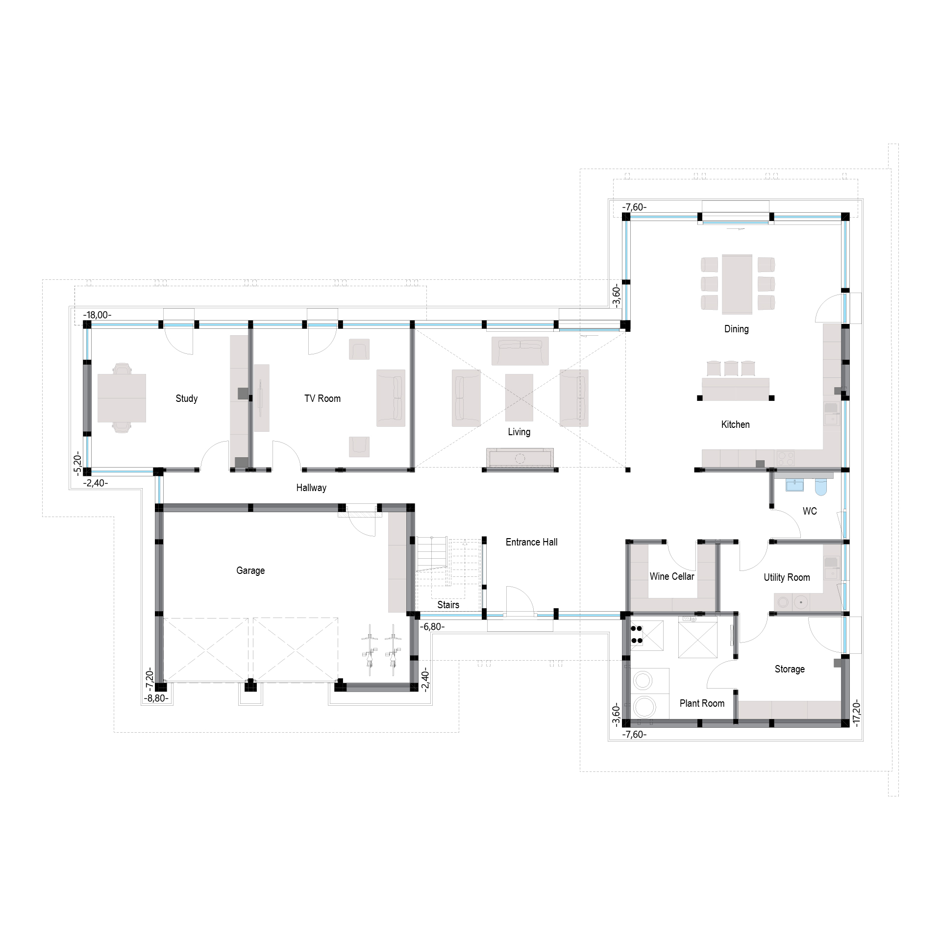 Hausplan von HUF mit modernem Design Architekturplan mit lichtdurchfluteten Wohnräumen und hochwertiger Bauqualität