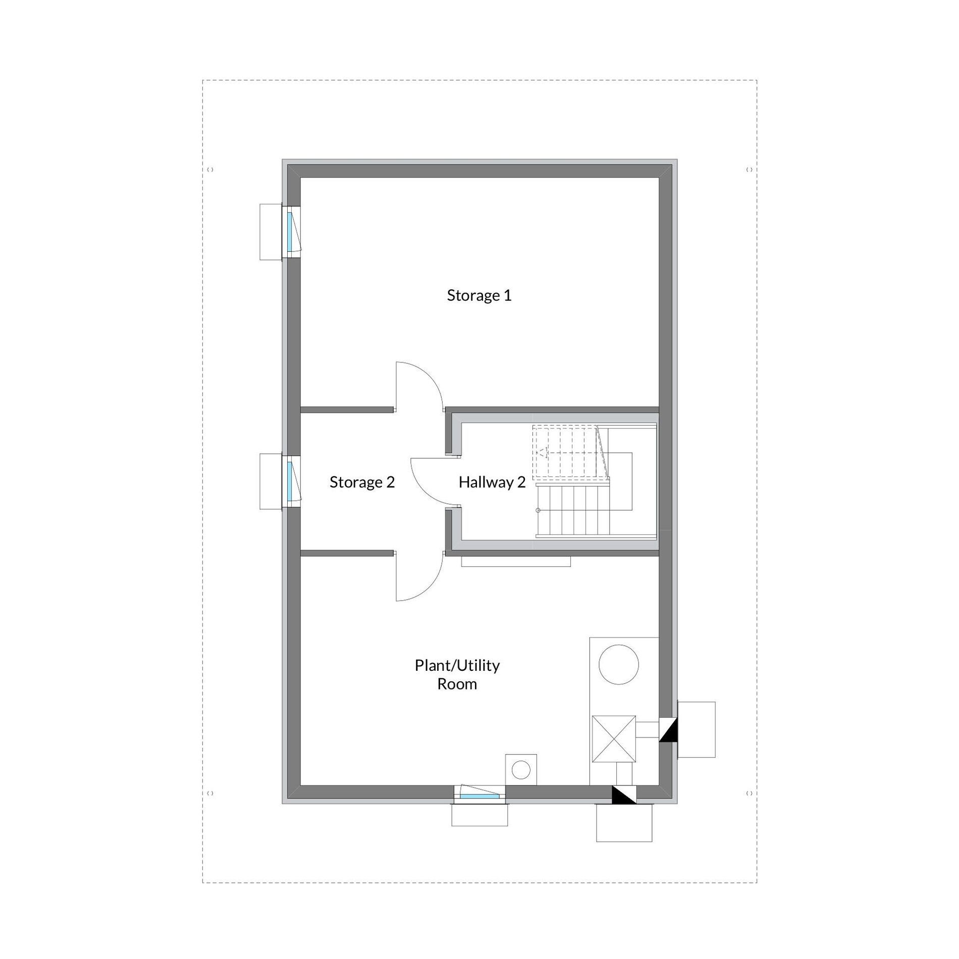 Architektenhaus Grundriss mit Stauraum und Flur Detailierter Grundriss eines stilvollen Familienhauses