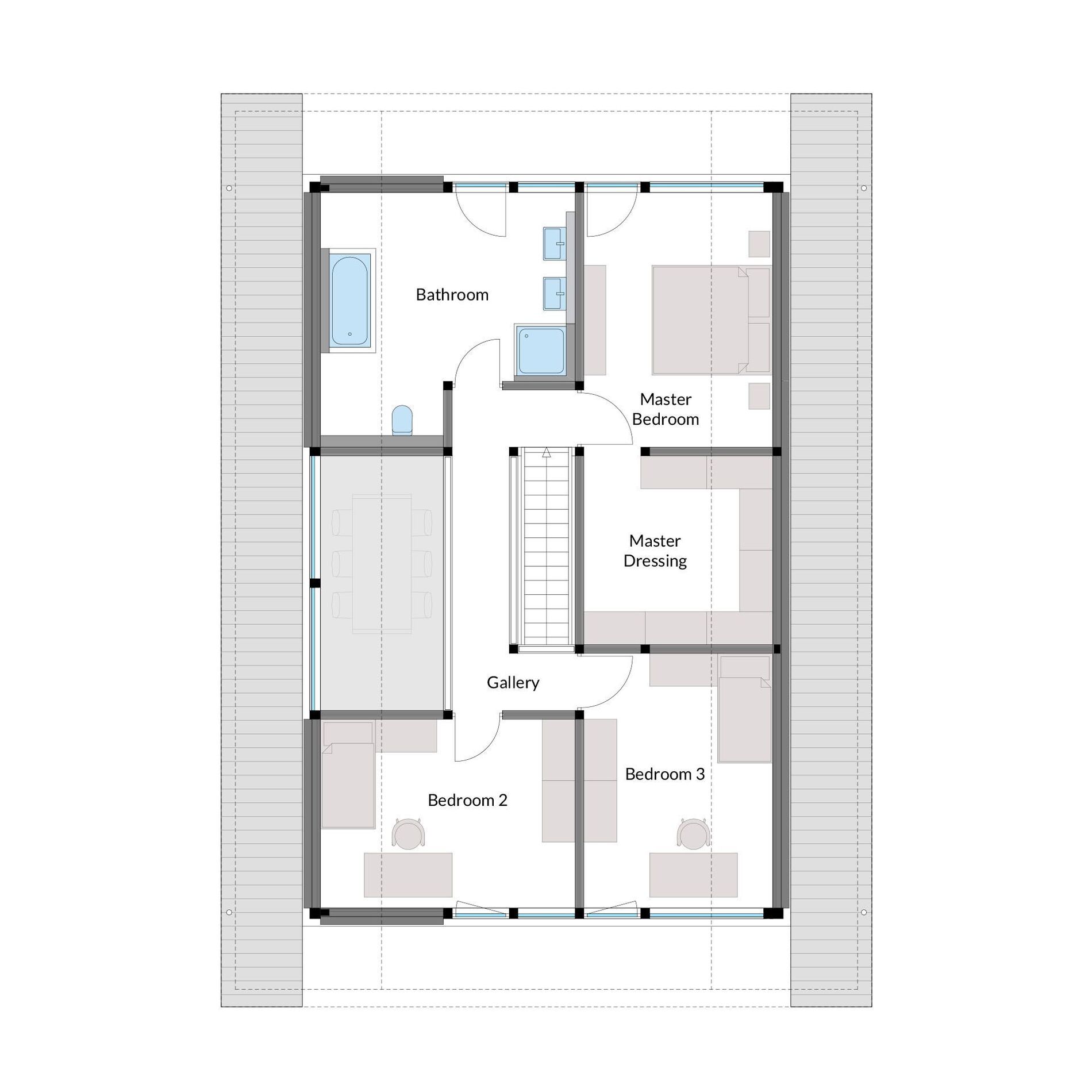Stilvolles Familienhaus mit durchdachtem Grundriss Architektenhaus mit gemütlicher Raumaufteilung und drei Schlafzimmern