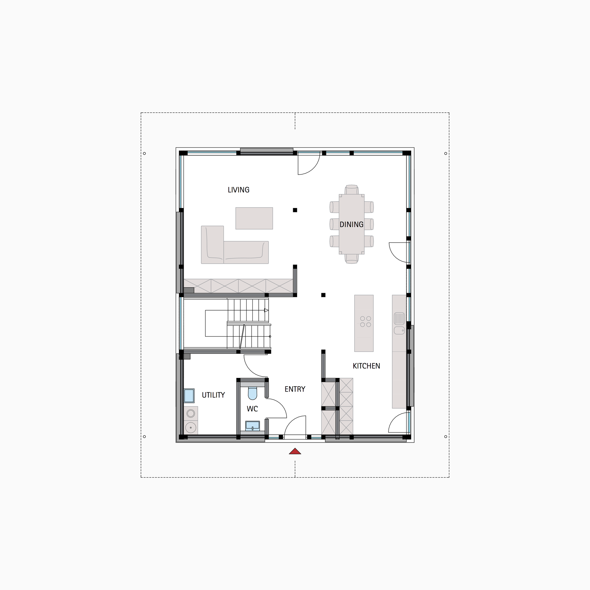 HUF house floor plan ground floor MODUM 8:10 HUF house floor plan ground floor MODUM 8:10