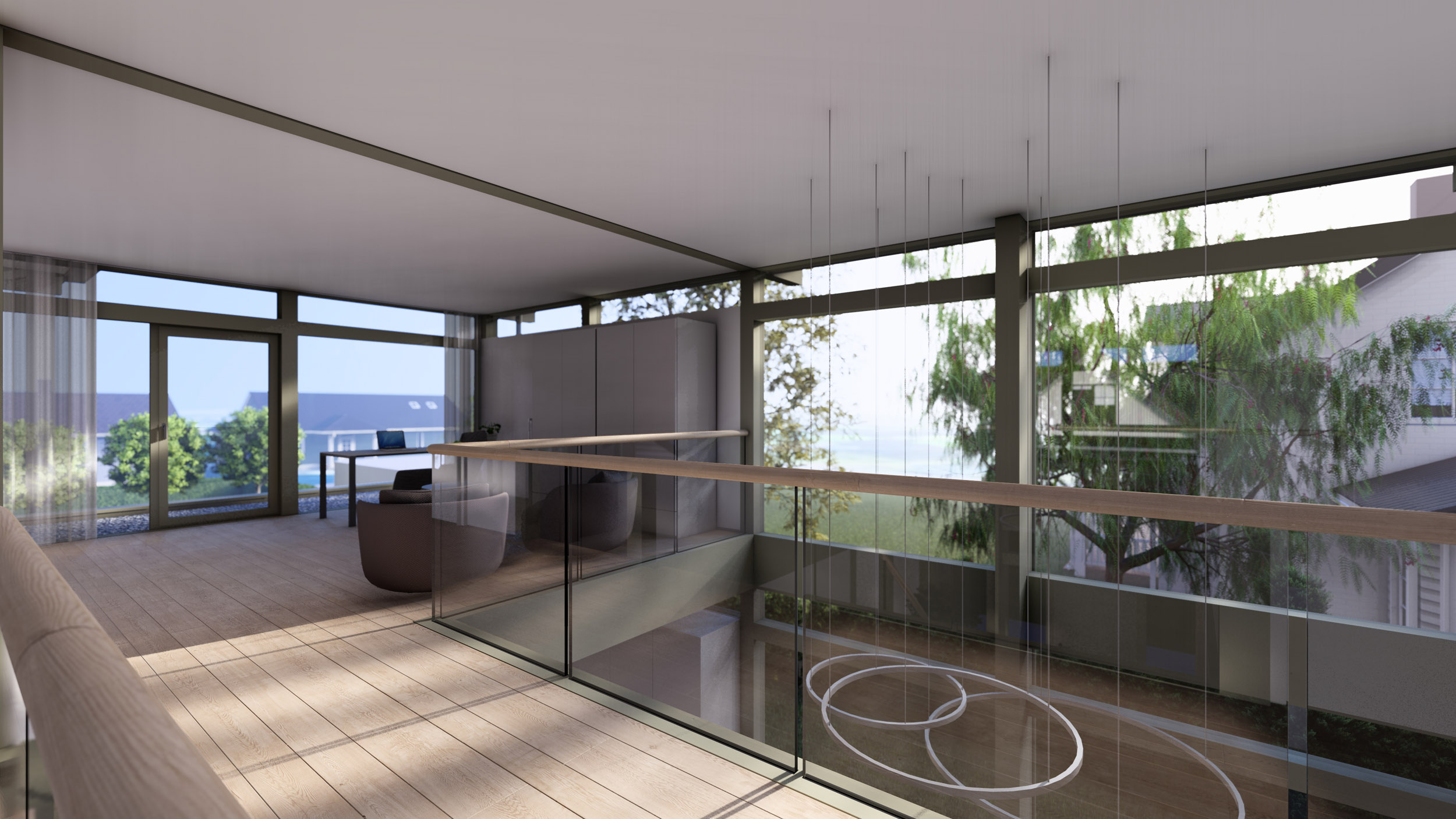 Moderne Architektur: Traumhaus mit Ausblick Helles, modernes Architektenhaus mit großzügigem Balkon und Aussicht
