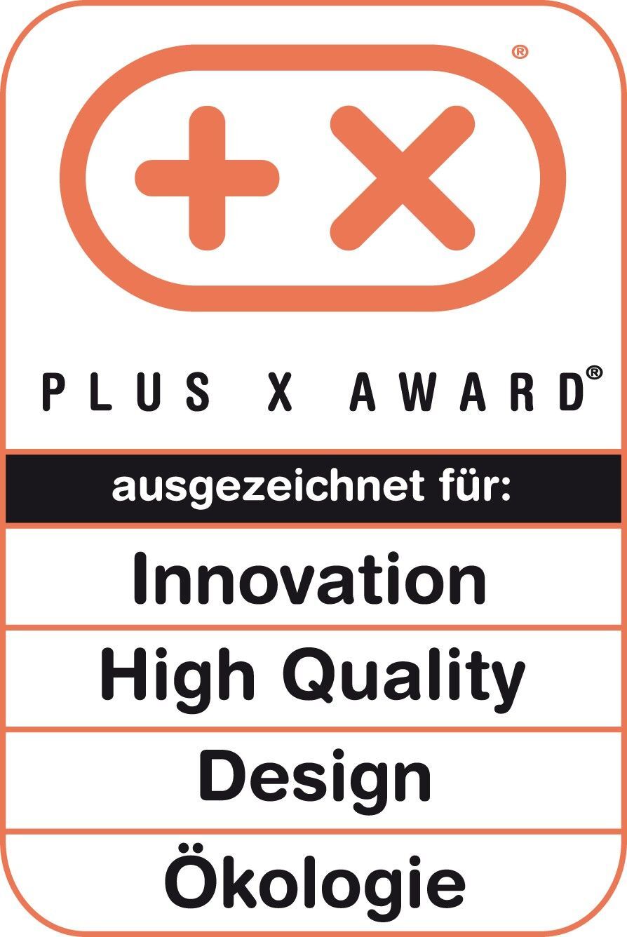 Plus X Award Auszeichnung Siegel für Innovation, hohe Qualität, Design und Ökologie